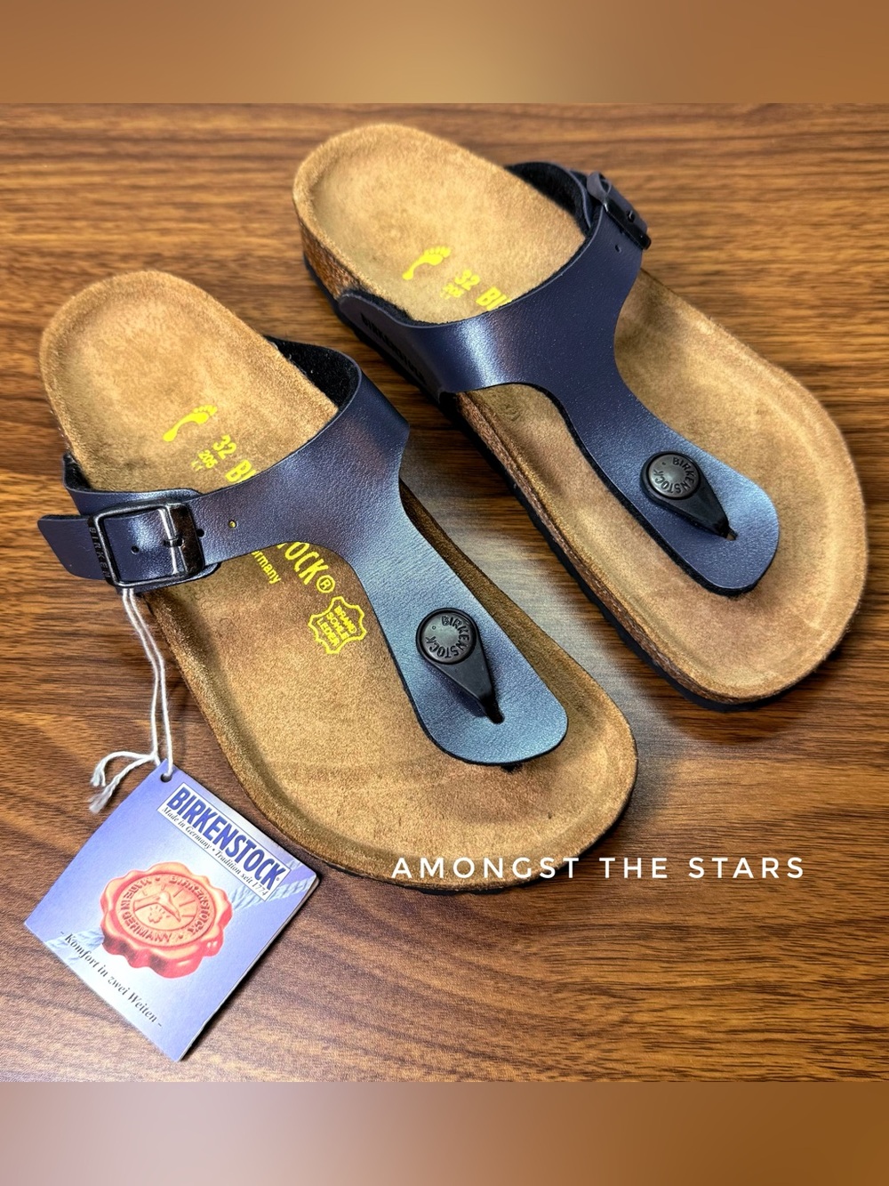 Birkenstock Gizeh Ice Pearl Onyx Grey Birko-Flor Thong Sandals